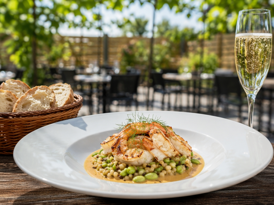 Émincé de gambas grillée